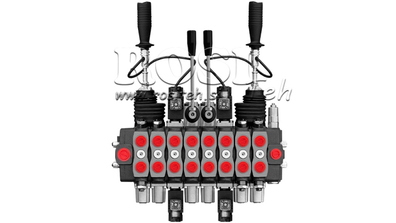 HYDRAULISK VENTIL HIAB 8XPC70 + 2X JOYSTICK - ELEKTRISK KONTROLL 12V