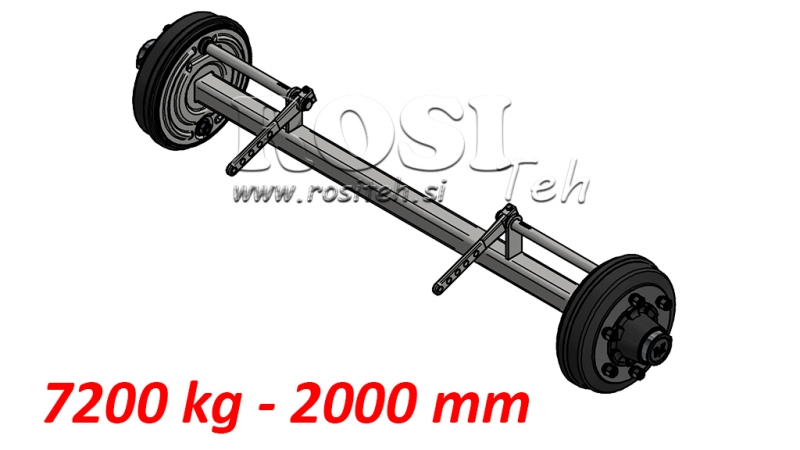 ACHSE FÜR ANHÄNGER 7200 kg MIT BREMSEN (2000 mm)