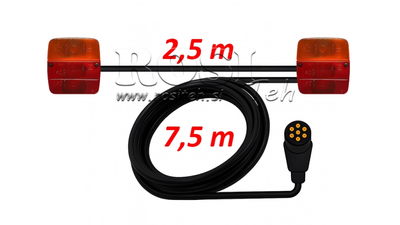 KOMPLET SVJETLA SA KABELOM 7,5m + 2,5m