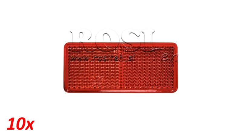 RIFLETTORE RETTANGOLARE ROSSO 105X48 (10PEZZI)