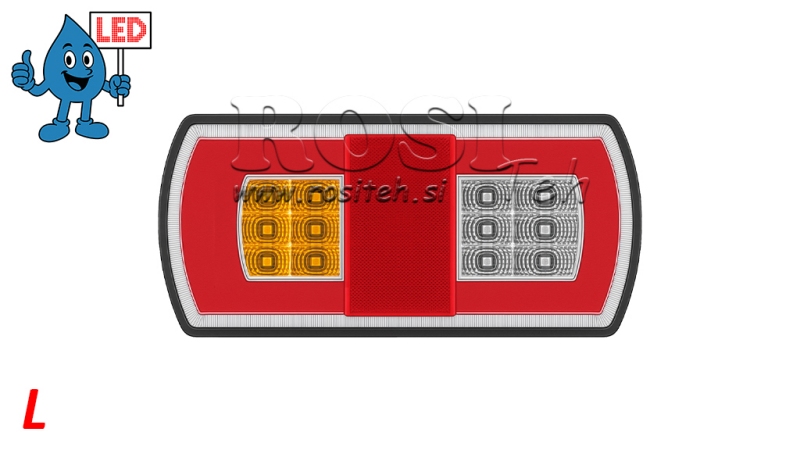 LED AIZMUGURES GAIŠTUS KOMBINĒTS 12/24V KREISĀ