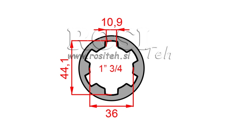 ZAPFWELLENADAPTER HÜLSE 1-3/4 (120 mm)
