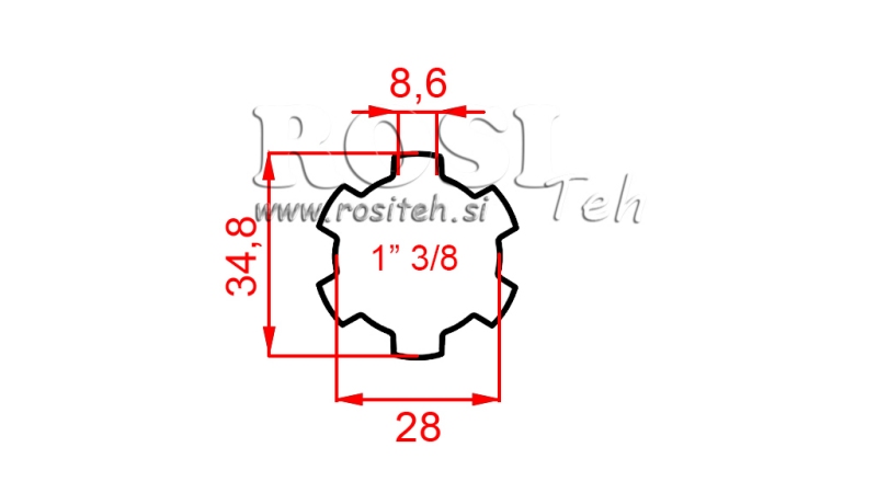 KARDANADAPTER 1-3/8 STANDARD (300 mm)