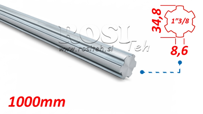 KARDANAXEL SPLINES 1-3/8 (1000 mm)