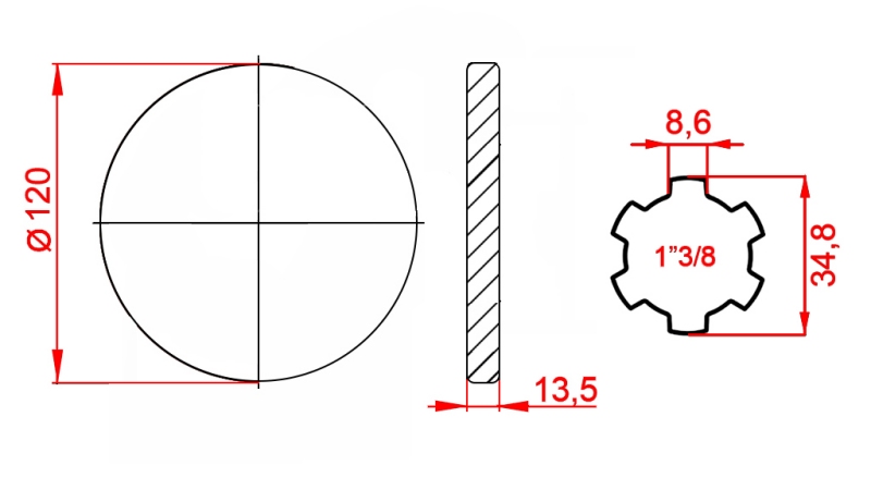 HRIADEĽ DRÁŽKOVANÁ S PRÍRUBOU 1 3/8