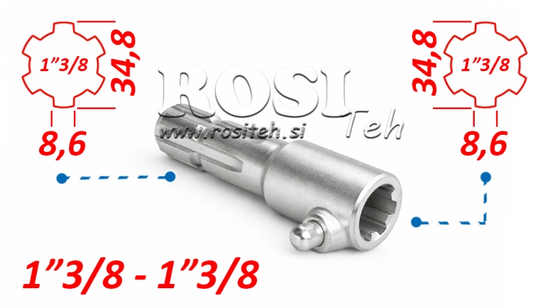 ADAPTER KARDANA ZE SWORZNIEM Z 1-3/8 NA 1-3/8 (150 mm)