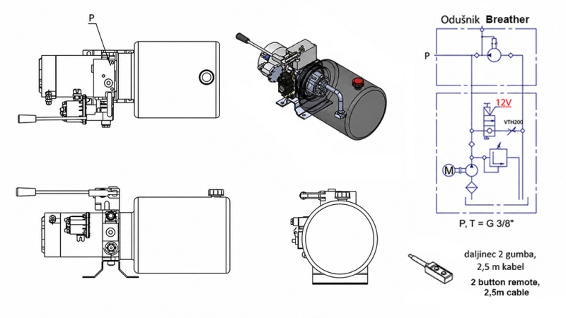MANUELL PUMP FÖR MINI HYDRAULIKAGGREGAT
