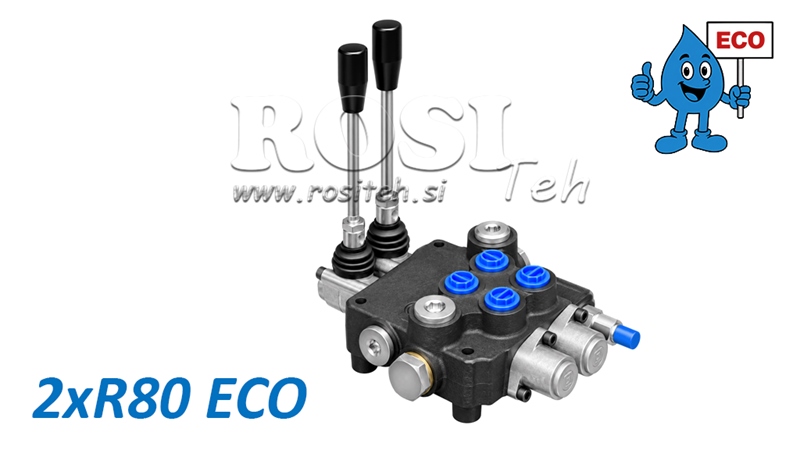 HYDRAULISK MANUELL VENTIL – 2-SEKSJONS RETNINGSVENTIL 2xR80 ECO