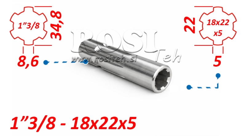 HRIADEĽ DRÁŽKOVANÁ 13/8 18x22x5 - 6 ZUBOV