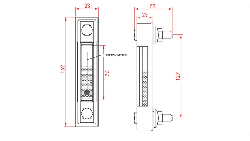 STOR TEMPERATUR MÅLESKALA M12 - 127MM