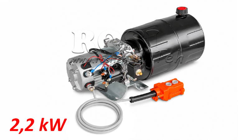MINI HIDRAULIČNI AGREGAT 24V DC - 2,2kW = 2,1cc - 8 lit - jednosmjerni sklop (kovinski)