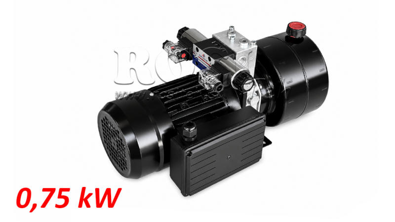 MINI HIDRAULIKUS AGGREGÁTOR 230 V AC (0,75 kW) - 3,7 cc - 5,2 lit/perc - tartály  4 lit
