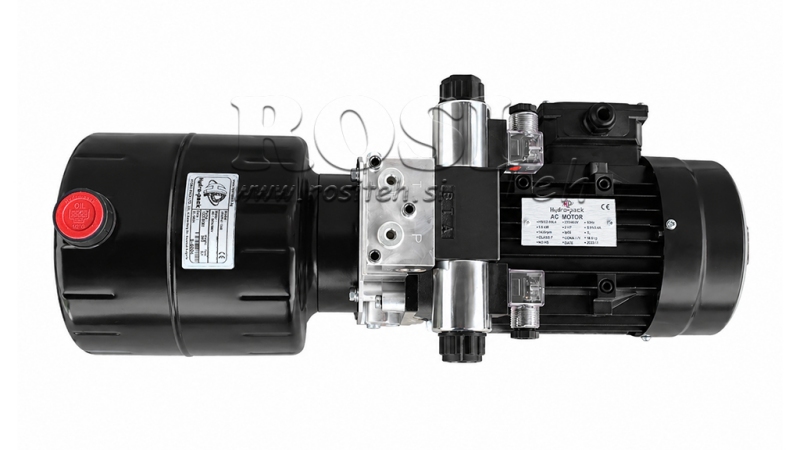 MINI HYDRAULICKÁ JEDNOTKA 380V AC (1,5 kW) - 5,8 cc - 8,2 lit/min - nádrž 6 lit