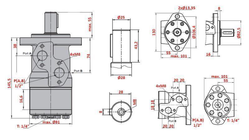 HYDRAULISK MOTOR MP 125