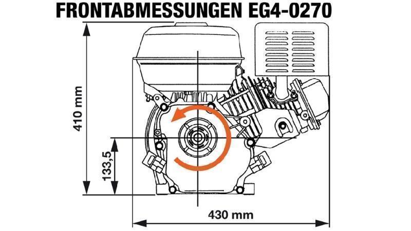 motor pe benzină EG4-270cc-6.56kW-8.92CP-3,600 RPM-H-KW25x88.2-începere manuală