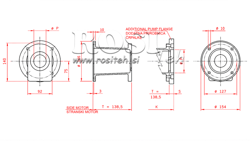 ANSLUTNINGSKIT BENSINMOTOR + HI-LO PUMP 16GPM
