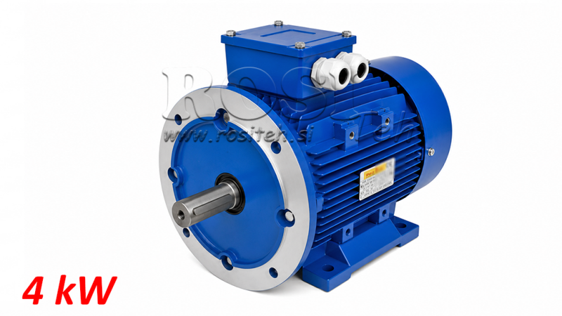 4KW-ELEKTRICKÝ MOTOR MS100L3-4 4_1430RPM 3FÁZE NOHY+FLANGE-B3B5