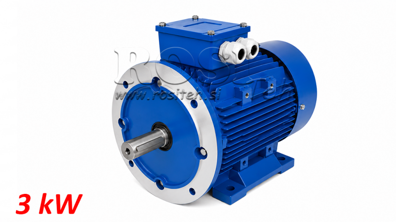 3KW-ELEKTRICKÝ MOTOR MS100L2-4_1420RPM 3FÁZE NOHY+FLANGE-B3B5
