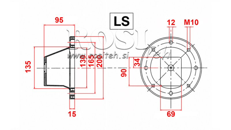 HYDRAULICKÁ FLANGE - BELL LS201 (EM0,55-1,5KW/GR1)