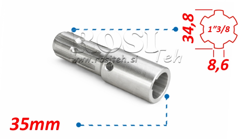 P.T.O. ADAPTERIS 1”3/8 - HOLE dia35mm