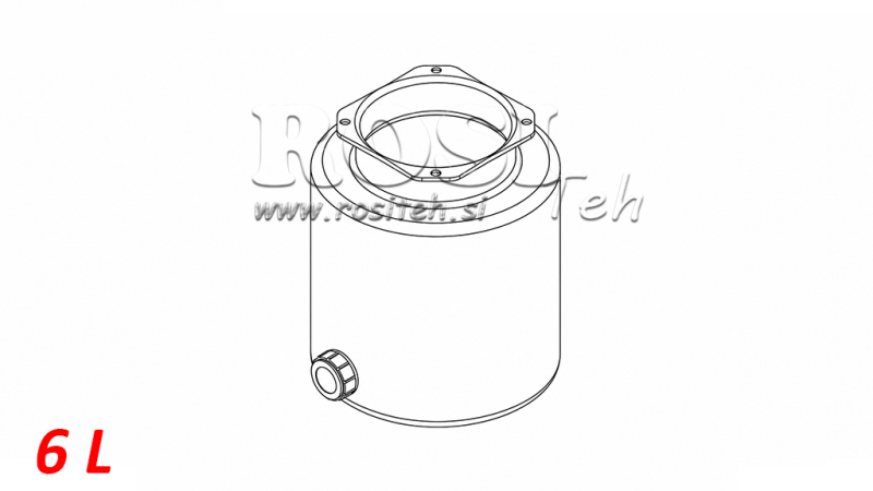 METALLTANK RULL PP 6 LITER HORIZONTAL-VERTIKAL