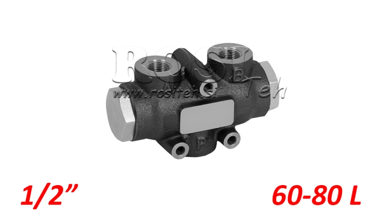 HYDRAULISK DISTRIBUSJONSVENTIL FLOW V01007 60 - 80 LIT - 1/2 - 250 BAR (MAK.300 BAR) V-EQ50