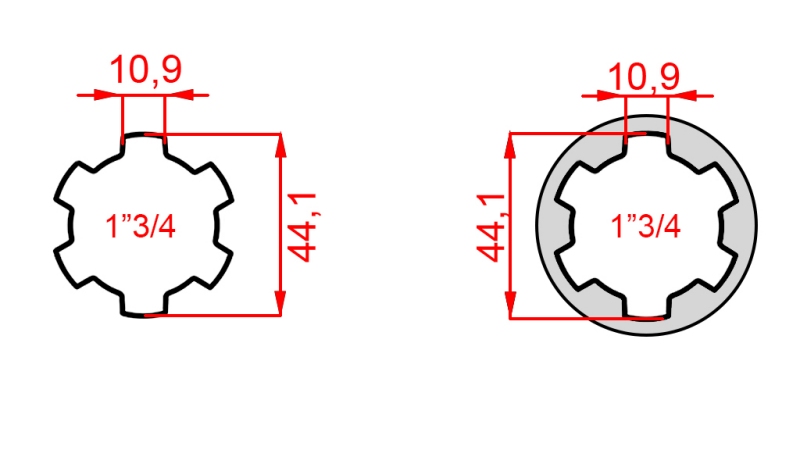 ADAPTER P.T.O. 1''3/4 do 1''3/4