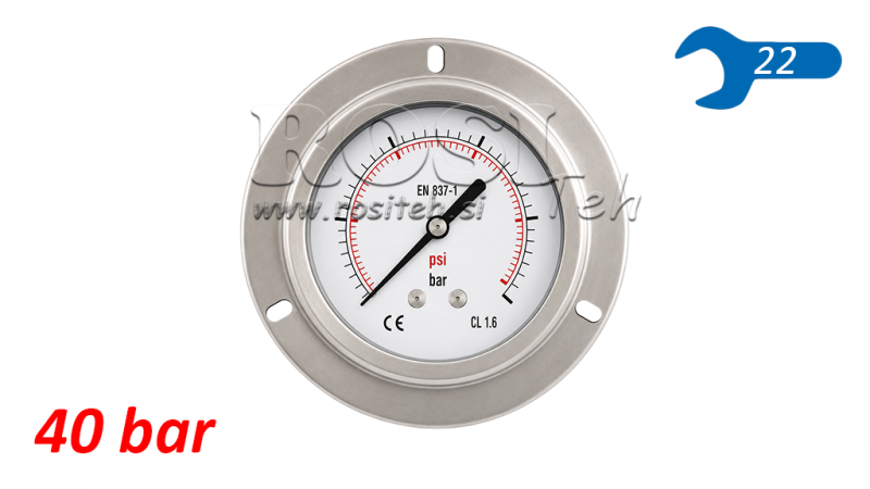 MANOMETER DN100 BAK 0 - 40 BAR - 1/2