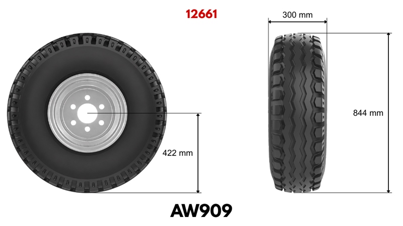 11,5/80-15,3 ANHÄNGERREIFEN AW909 (14 PR) MIT FELGE 9,00 x 15,3