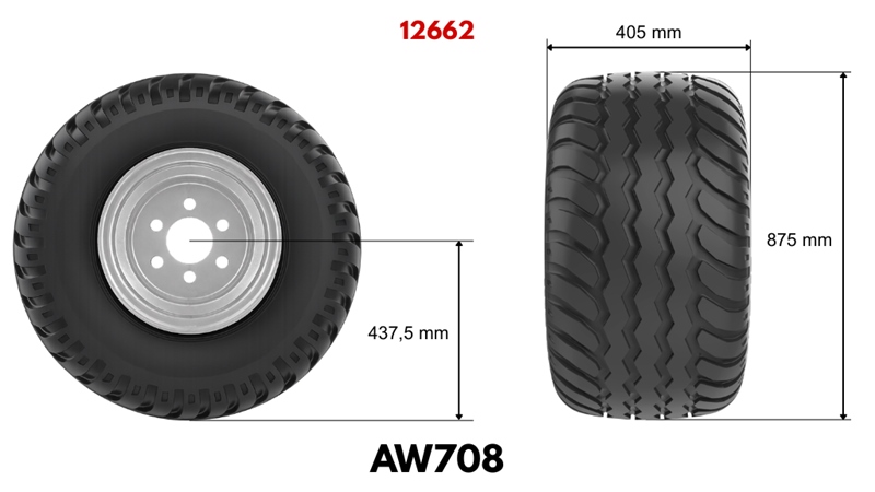 400/60-15,5 DEKK AW708 (16 PR) MED FELG 13,00 x 15,5