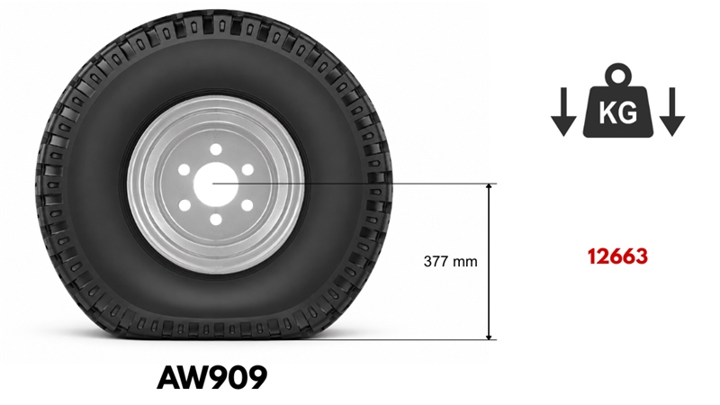 15,0/55-17 ANHÄNGERREIFEN AW909 (14 PR) MIT FELGE 13,00 x 17