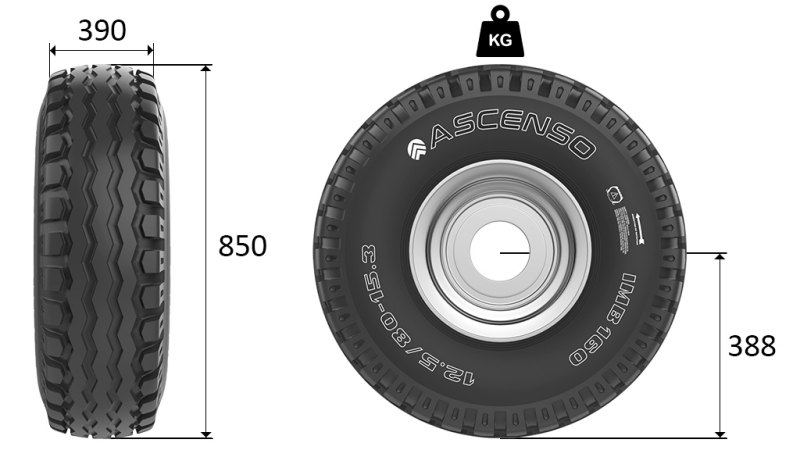 15.0/55-17 PNEUMÁTICO AW909 14PL COM ARO 13,00X17