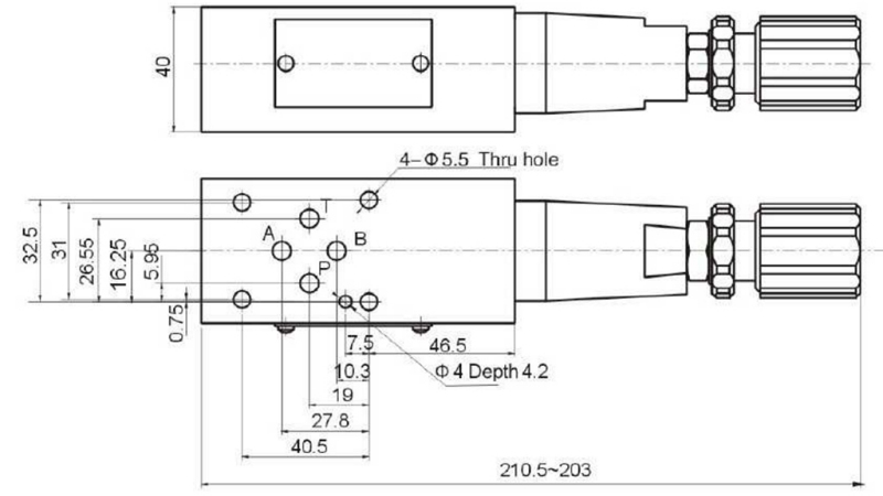 DRUCKBEGRENZUNGSVENTIL CETOP 3 (P) 15-315 bar
