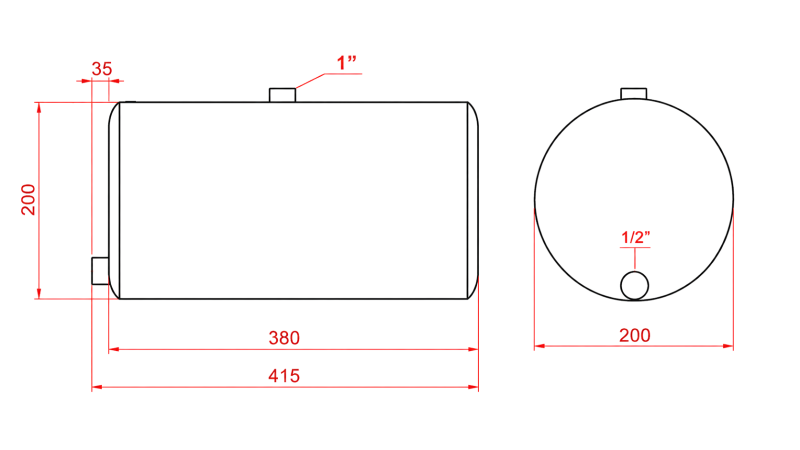 OLJETANK LAGET AV BLANDEMETALL 11LIT FI200-380MM