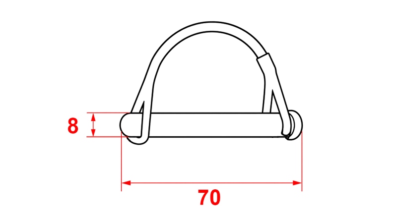 KLAPPSTECKERKOMPLET HALBKREIS FI 8/70 mm (5 Stück)