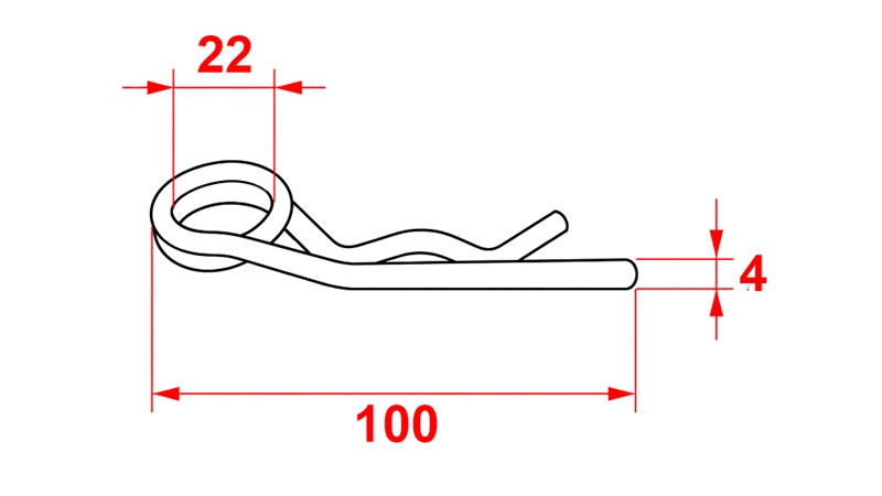 HÅRNÅLSPLINT DOBBEL Φ 4 MM (5 STK)
