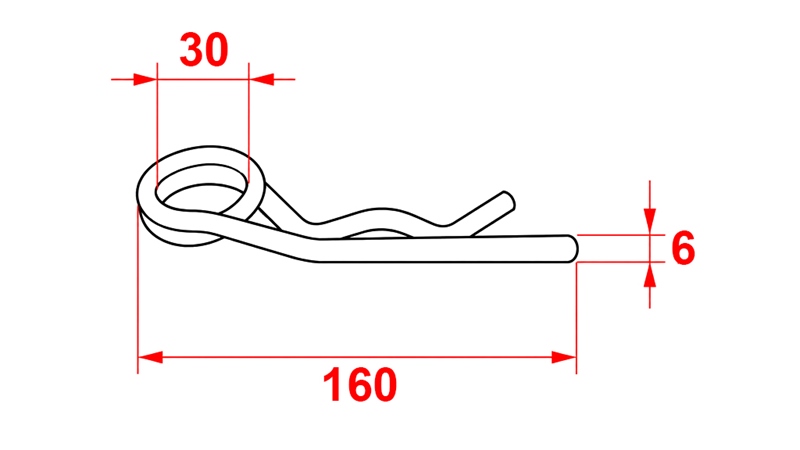 FEDERVORSTECKER KOMPLET doppelter fi 6 mm ( 5 Stück)