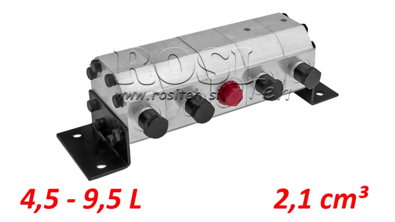 HYDRAULIC GEAR FLOW DIVIDER 4/1 (4.5-9.5LIT - MAX.240BAR) 2.1CC/SEG