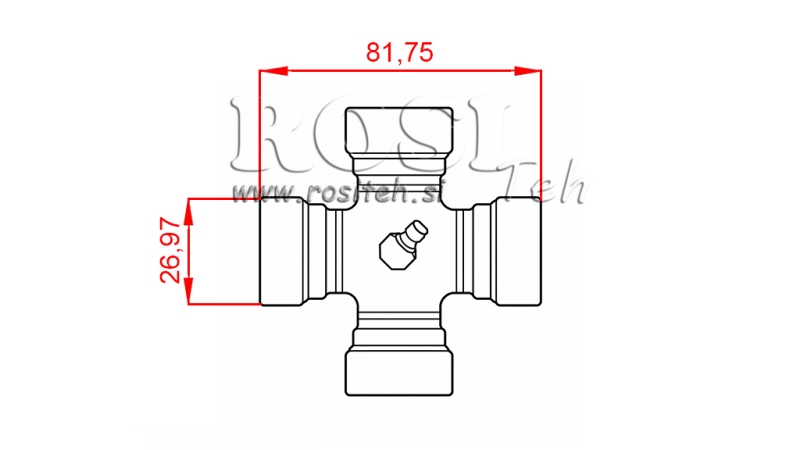 KRYDS F-26,97X81,75 TIL ECO KARDANAKSEL 910mm 30-75HP OG 890mm 30-75HP
