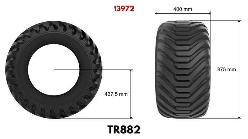 400/60-15,5 ANHÄNGERREIFEN TR882 (16 PR) MIT FELGE 13,00 x 15,5