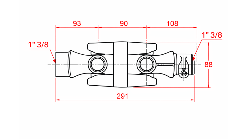 DOPPELGELENK KARDANWELLE KAT.4 (291 mm)