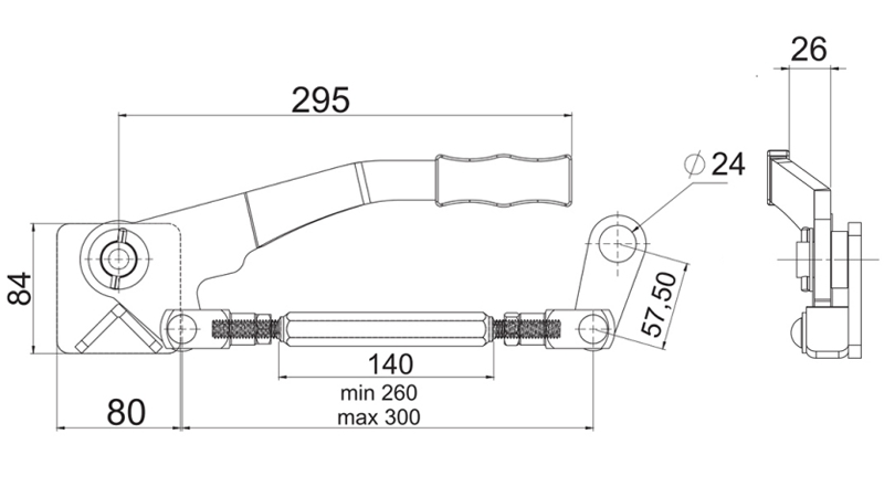 MANIGLIA DI CHIUSURA DEL PANNELLO LATERALE DEL TRAILER - SINISTRA