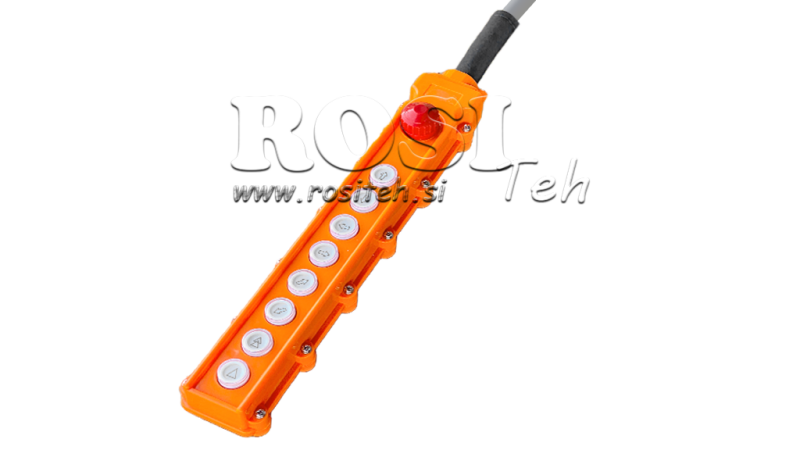 ДИСТАНЦИОННО УПРАВЛЕНИЕ КОМПЛЕКТ С 8 БУТОНА + АВАРИЙНО ИЗКЛЮЧВАНЕ В КОРПУС С КАБЕЛ