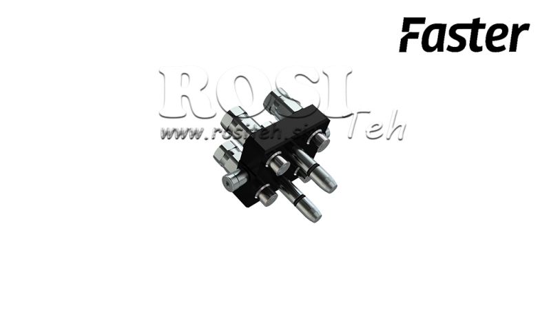 MULTI-FASTER KOBLING 3-VEIS BSP 1/4 MOBIL DEL (EN HENDEL)