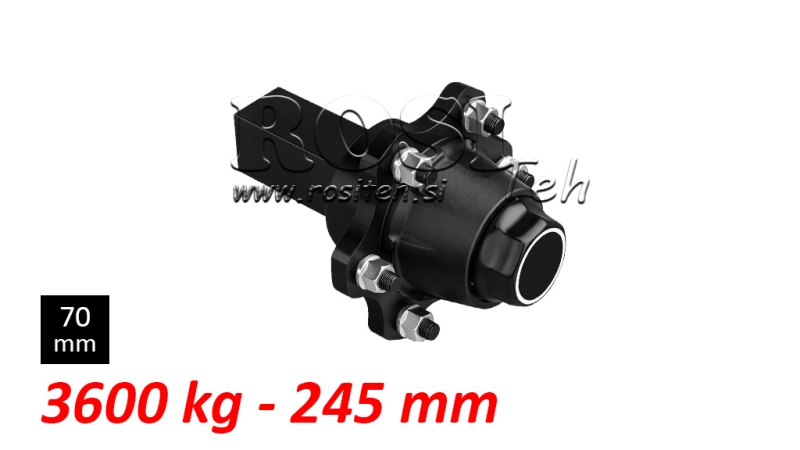 HALVAKSEL UTEN BREMSER - 3600 kg (6 SKRUE) - 245 mm