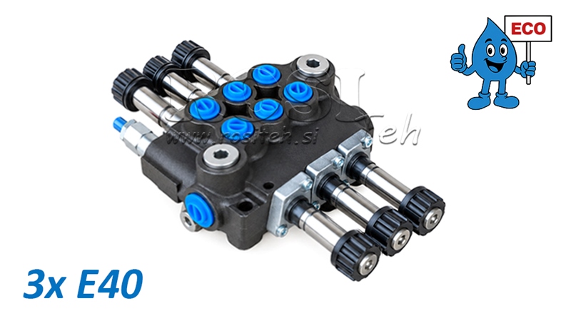 HYDRAULISK MAGNETVENTIL (UTEN SPOLER) – 3-SEKSJONS RETNINGSVENTIL 3xE40 ECO