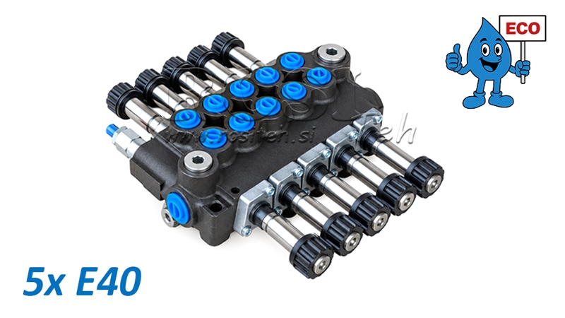 HYDRAULISK MAGNETVENTIL (UTEN SPOLER) – 5-SEKSJONS RETNINGSVENTIL 5xE40 ECO
