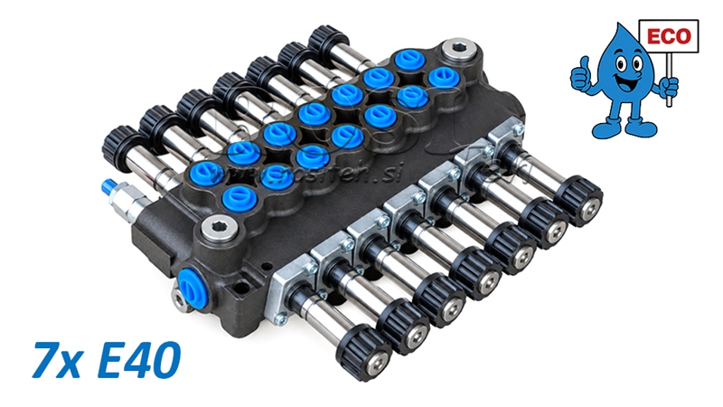 HYDRAULISK MAGNETVENTIL (UTEN SPOLER) – 7-SEKSJONS RETNINGSVENTIL 7xE40 ECO