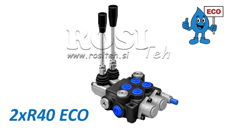 HYDRAULISK MANUELL VENTIL – 2-SEKSJONS RETNINGSVENTIL 2xR40 ECO