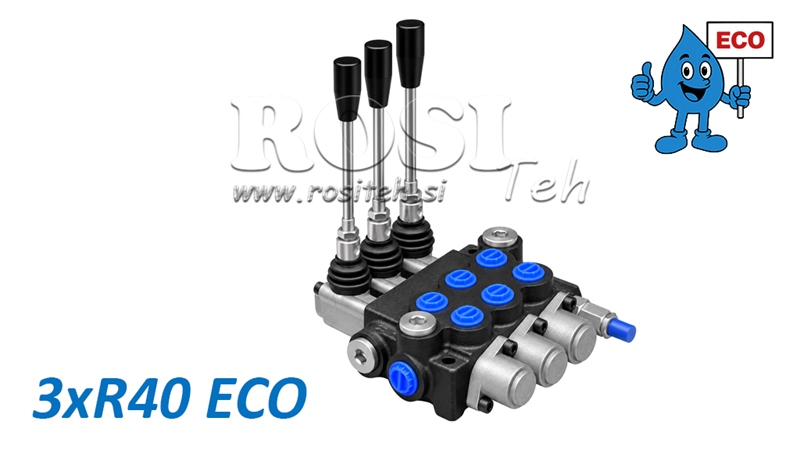 HYDRAULISK MANUELL VENTIL – 3-SEKSJONS RETNINGSVENTIL 3xR40 ECO